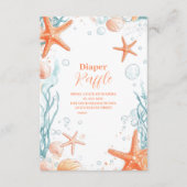 Beach Starfish & Seashells Elegantes Diapper Raffl Begleitkarte (Vorderseite)