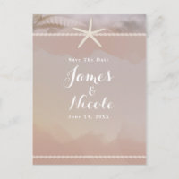 Beach Starfish Taupe Tan Verlobung Save the Date