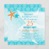 Beach Starfish Überraschung Geburtstagsparty Einladung (Vorne/Hinten)