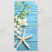 Beach Starfish Wedding Programs with Orchid Floral Programm (Vorne/Hinten)
