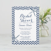 Beach Starfish Zickzack Stripes Brautparty Einladung (Stehend Vorderseite)