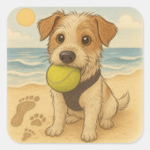Beach Sticker Peggy der Jack Russell (Vorderseite)