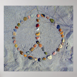 Beach Stone Peace Sign Poster