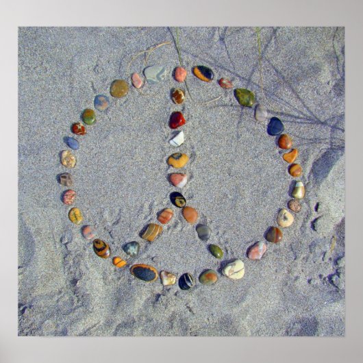 Beach Stone Peace Sign Poster (Vorne)