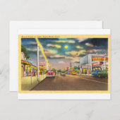 Beach Street at Night in Savin Rock, CT Postkarte (Vorne/Hinten)