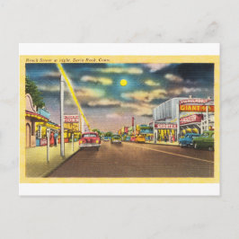 Beach Street at Night in Savin Rock, CT Postkarte