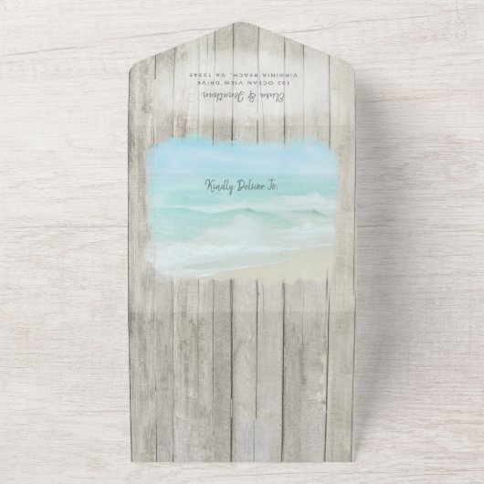 Beach String Lights Coastal Brautparty All In One Einladung (Außenbereich)