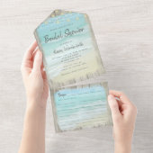 Beach String Lights Coastal Brautparty All In One Einladung (Abreißen)