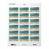 Beach String Lights Glitzer Palm Adressaufkleber (Vorne)