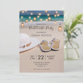 Beach String Lights Junggeselinnen-Abschied Einladung (Stehend Vorderseite)