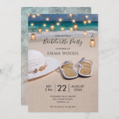 Beach String Lights Junggeselinnen-Abschied Einladung (Vorne/Hinten)