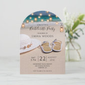 Beach String Lights Junggeselinnen-Abschied Einladung (Stehend Vorderseite)