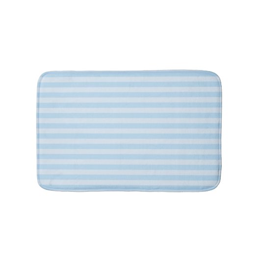 Beach Style Bath Mat Blue Stripes on Light Blue  Badematte (Vorderseite)