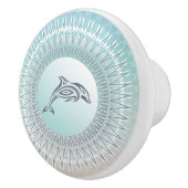 Beach Style Dolphin Mandala | Knoblauch der Kerami Keramikknauf (Rechts)