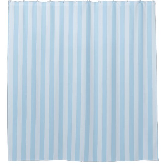 Beach Style Light Blue Striped Shower Curtain Duschvorhang (Vorderseite)