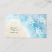 Beach Style White Turtles Scan QR Code Visitenkarte (Vorderseite)