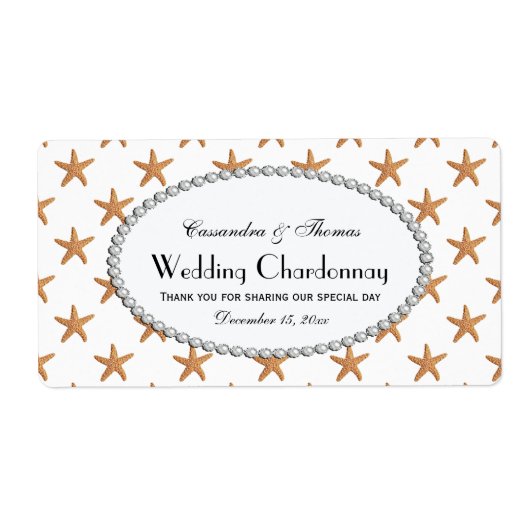 Beach Sugar Starfish Perle 2H Weinflaschen Etikett (Vorne)