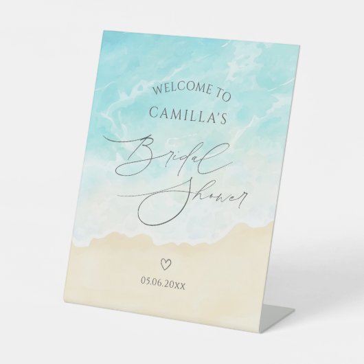Beach Summer Brautparty Willkommen Sockelschild (Vorderseite)