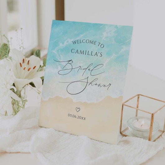 Beach Summer Brautparty Willkommen Sockelschild