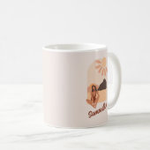 Beach Summer Chill Beige Individuelle Name Tasse (VorderseiteRechts)