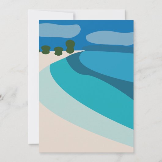 Beach Summer Destination Wedding Einladung (Rückseite)