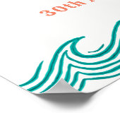 Beach Summer Here kommt Baby Dusche Willkommen Poster (Ecke)