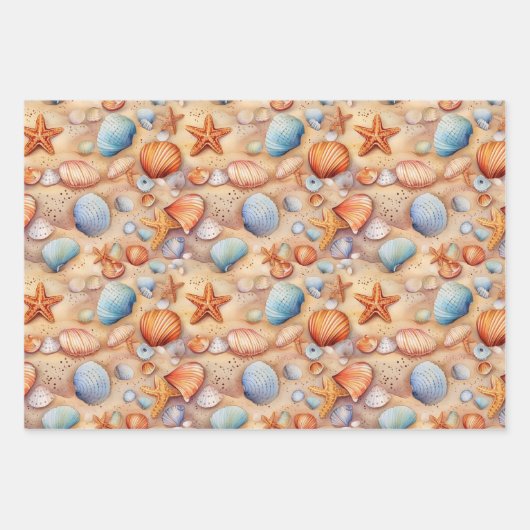 Beach Summer Packpapier Geschenkpapier Set (Vorderseite)