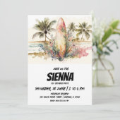 Beach Summer Party Einladung (Stehend Vorderseite)