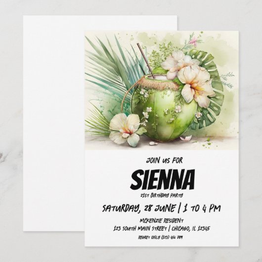 Beach Summer Party Einladung (Vorne/Hinten)