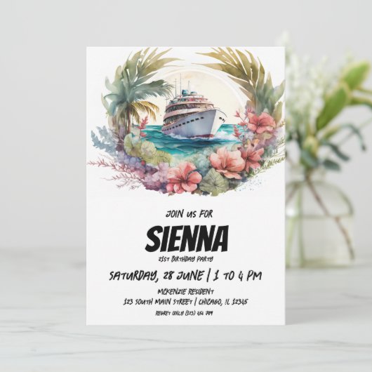 Beach Summer Party Einladung (Stehend Vorderseite)