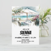 Beach Summer Party Einladung (Stehend Vorderseite)