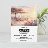 Beach Summer Party Einladung (Stehend Vorderseite)