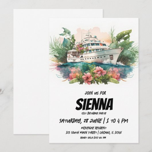 Beach Summer Party Einladung (Vorne/Hinten)