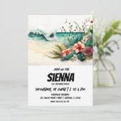Beach Summer Party Einladung (Stehend Vorderseite)