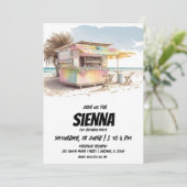 Beach Summer Party Einladung (Stehend Vorderseite)