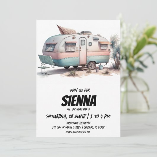 Beach Summer Party Einladung (Stehend Vorderseite)