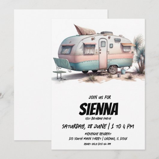 Beach Summer Party Einladung (Vorne/Hinten)