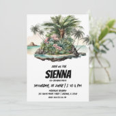 Beach Summer Party Einladung (Stehend Vorderseite)