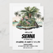 Beach Summer Party Einladung (Vorne/Hinten)