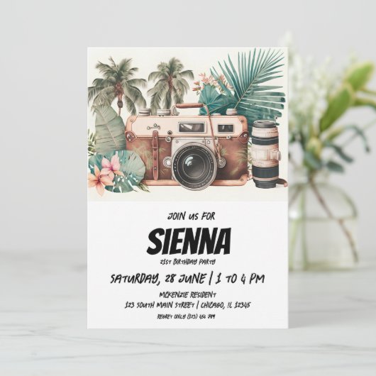 Beach Summer Party Einladung (Stehend Vorderseite)