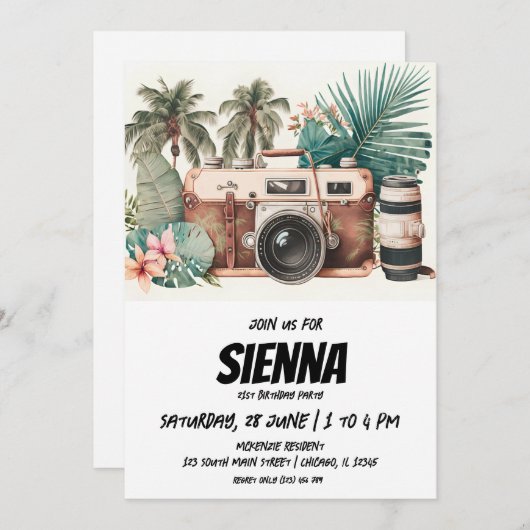 Beach Summer Party Einladung (Vorne/Hinten)