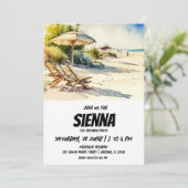 Beach Summer Party Einladung (Stehend Vorderseite)