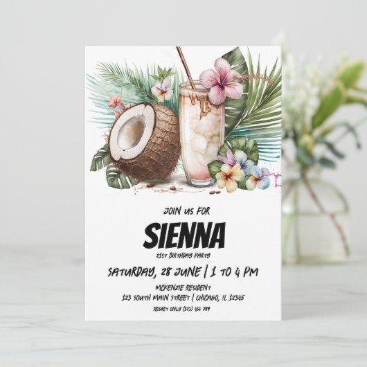 Beach Summer Party Einladung (Stehend Vorderseite)