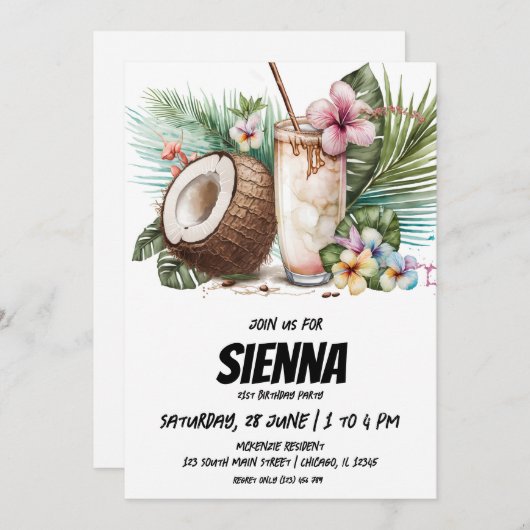 Beach Summer Party Einladung (Vorne/Hinten)