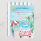 Beach Summer Party Palm Tree Ozean Einladung (Vorne/Hinten)