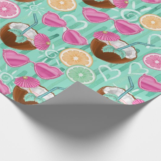 Beach Summer Pattern  Geschenkpapier (Ecke)