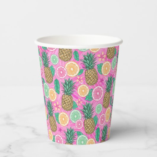 Beach Summer Pattern  Pappbecher (Rückseite)