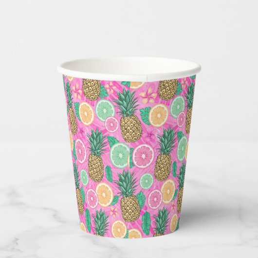 Beach Summer Pattern Pappbecher (Rechts)