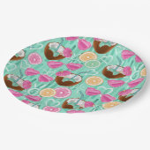 Beach Summer Pattern Pappteller (Schrägansicht)