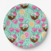 Beach Summer Pattern Pappteller (Vorderseite)